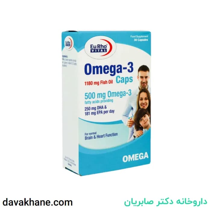 کپسول امگا 3 1180 میلی گرم یوروویتال بسته 30 عددی