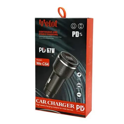 شارژر فندکی ویلات Welot WE-C64 توان 67 وات — تصویر ۴