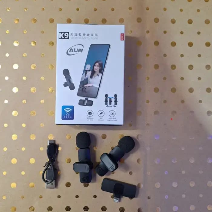 میکروفون یقه ای بی سیم K9 بسته 2 عددی — تصویر ۶