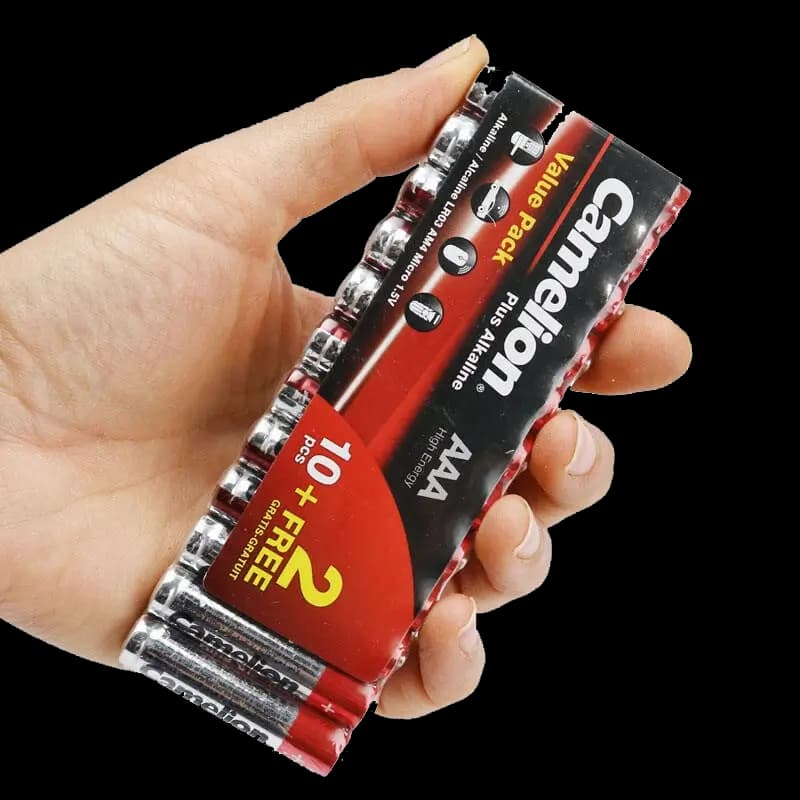 باتری نیم قلمی آلکالاین کملیون مدل Camelion Plus Alkaline AAA بسته ۱۲ عددی — تصویر ۵