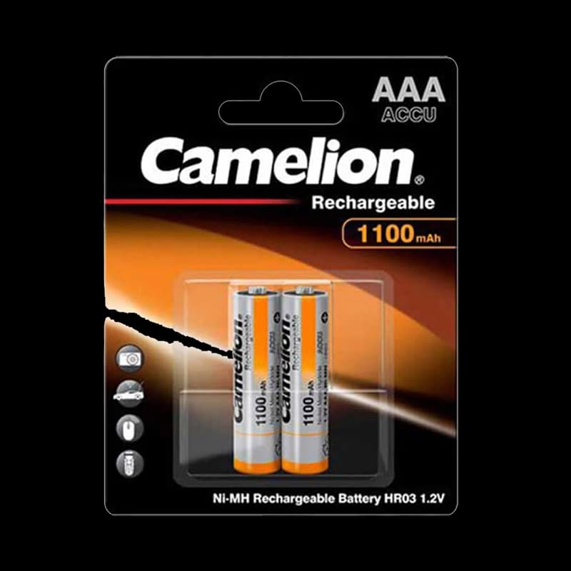 باتری نیم قلمی قابل شارژ کملیون مدل Camelion AAA 1100mAh Rechargeable بسته ۲ عددی — تصویر ۲