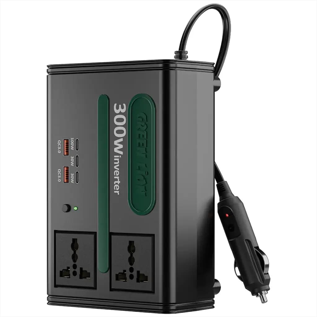 مبدل برق 7 کاره خودرو گرین لاین مدل Green Lion GC-300 Car Inverter — تصویر ۵