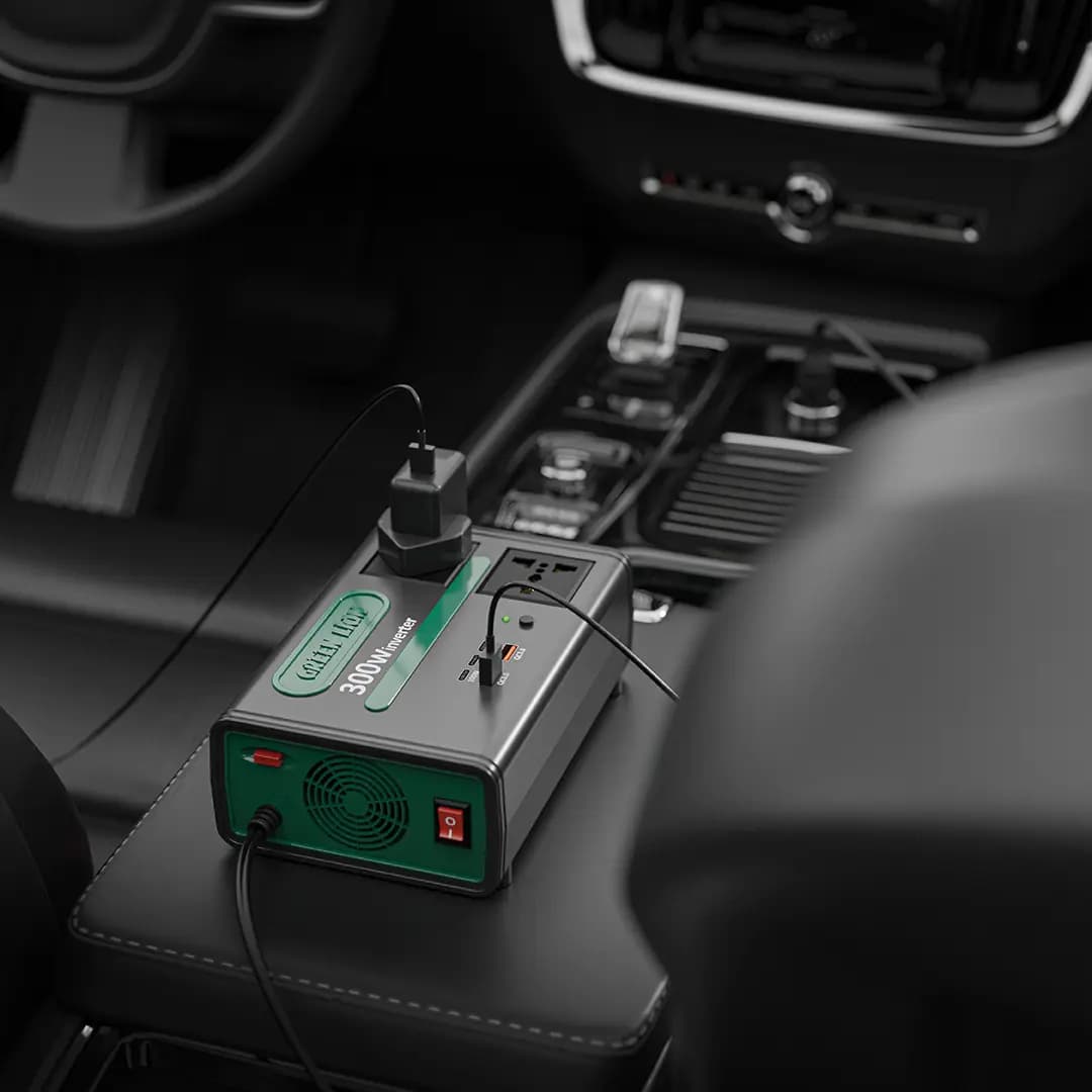 مبدل برق 7 کاره خودرو گرین لاین مدل Green Lion GC-300 Car Inverter — تصویر ۴