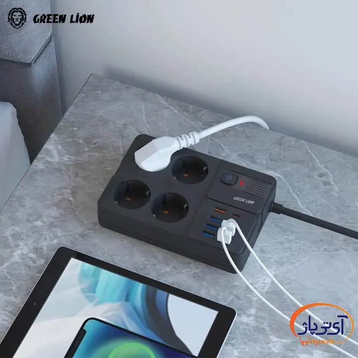 چندراهی برق گرین لاین GL-PS8B Power Socket 3250W — تصویر ۳