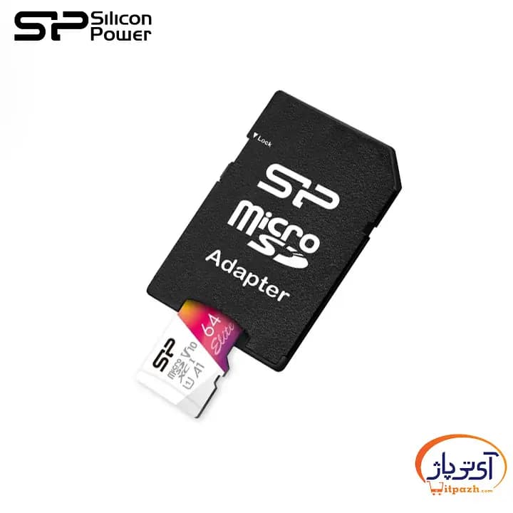 کارت حافظه‌ MicroSDXC سیلیکون پاور ظرفیت 64 گیگابایت Elite FullHD — تصویر ۳