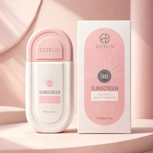 کرم ضدآفتاب ضدلک استلین صورتی SPF90 وزن 100 گرم | Estelin Fade Spots & Brightening Sunscreen SPF 90 — تصویر ۵
