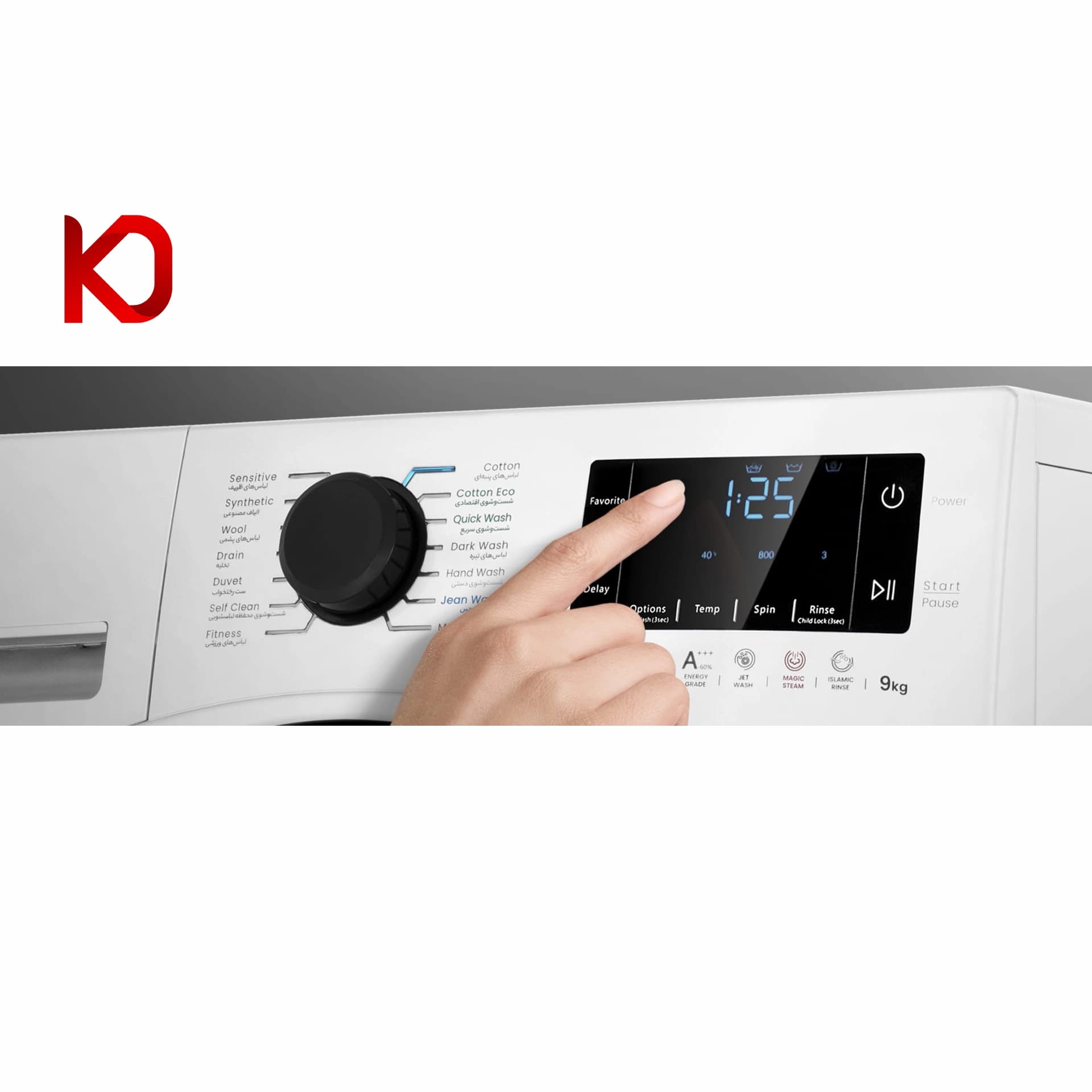 ماشین لباسشویی هوشمند اسنوا سری اکتا پلاس 9 کیلویی مدل SWM-E92 — تصویر ۴