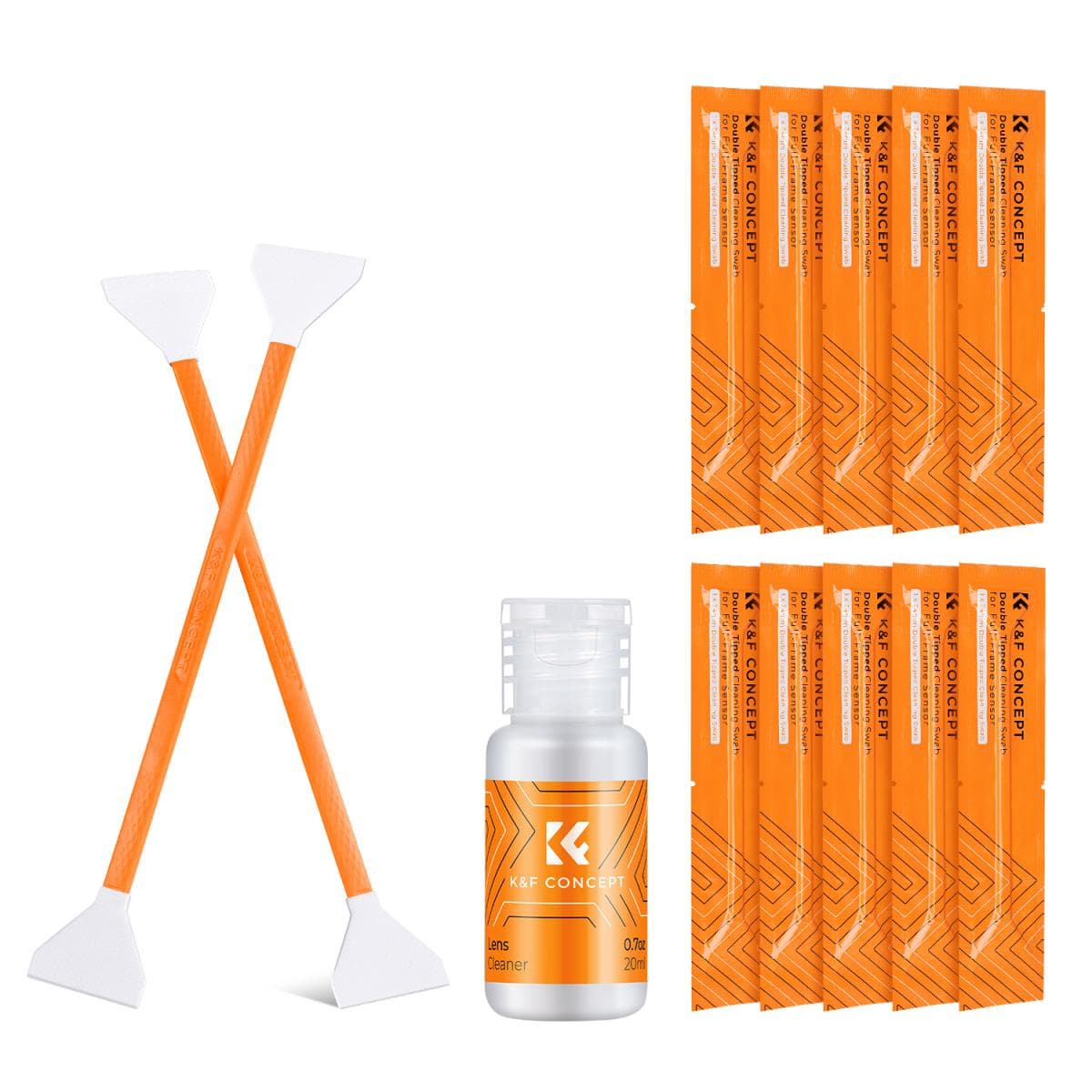 کیت تمیز کننده دو سر سنسور K&F Concept 10pcs Kit Double-Tipped Full Frame Sensor Cleaning Swabs SKU.1965 — تصویر ۷