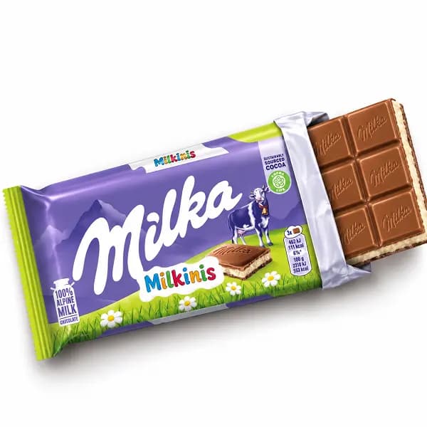 شکلات شیری کرم دار میلکا مدل Milkinis وزن 100 گرم — تصویر ۵