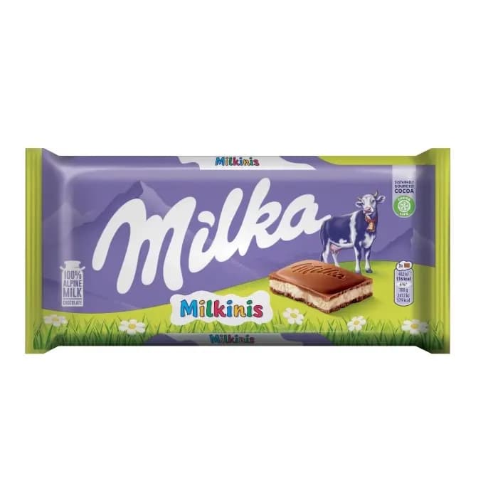 شکلات شیری کرم دار میلکا مدل Milkinis وزن 100 گرم — تصویر ۳
