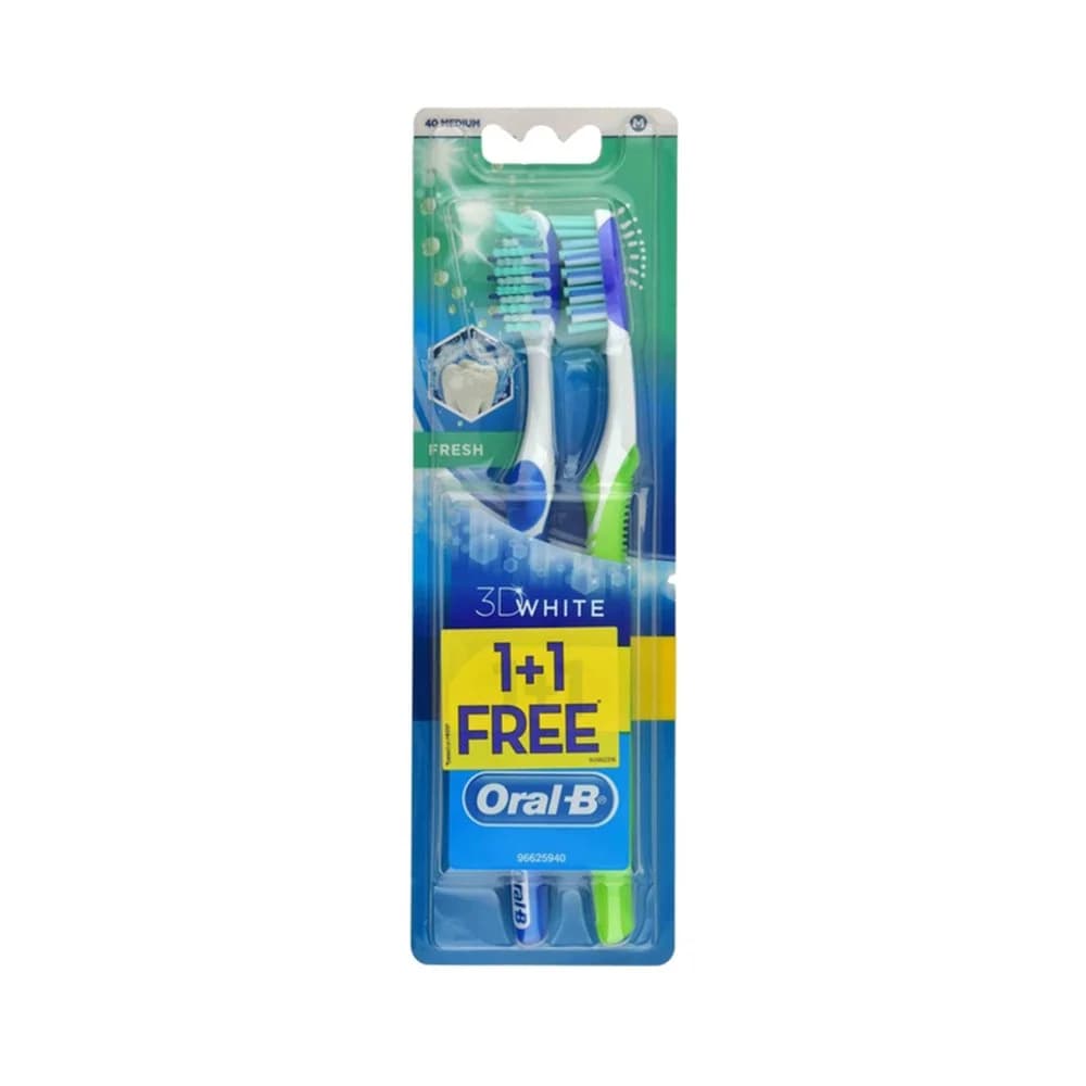 مسواک اورال بی مدل Fresh 3D White با برس متوسط بسته 2 عددی — تصویر ۴