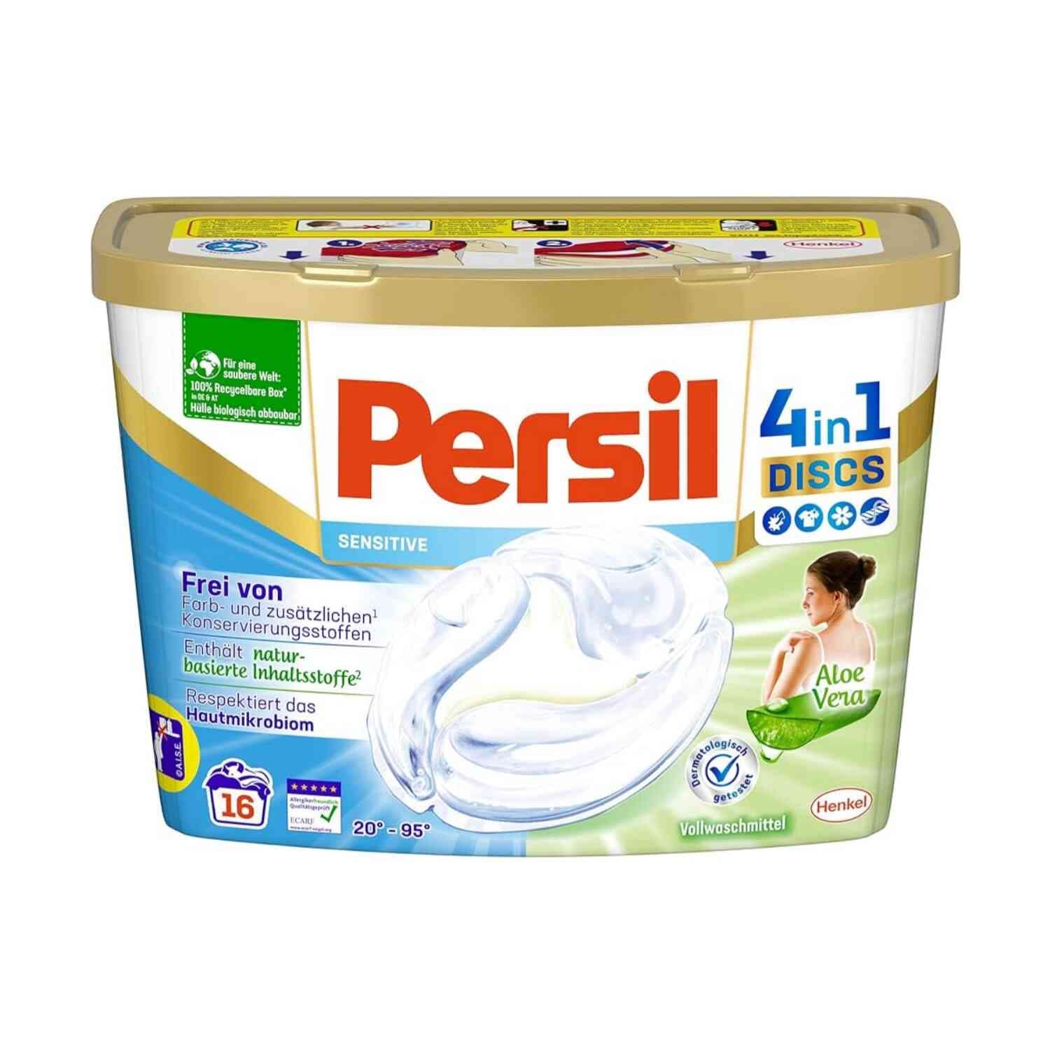 قرص ماشین لباسشویی پرسیل مدل 4In 1 Discs Sensitive بسته 20 عددی — تصویر ۷