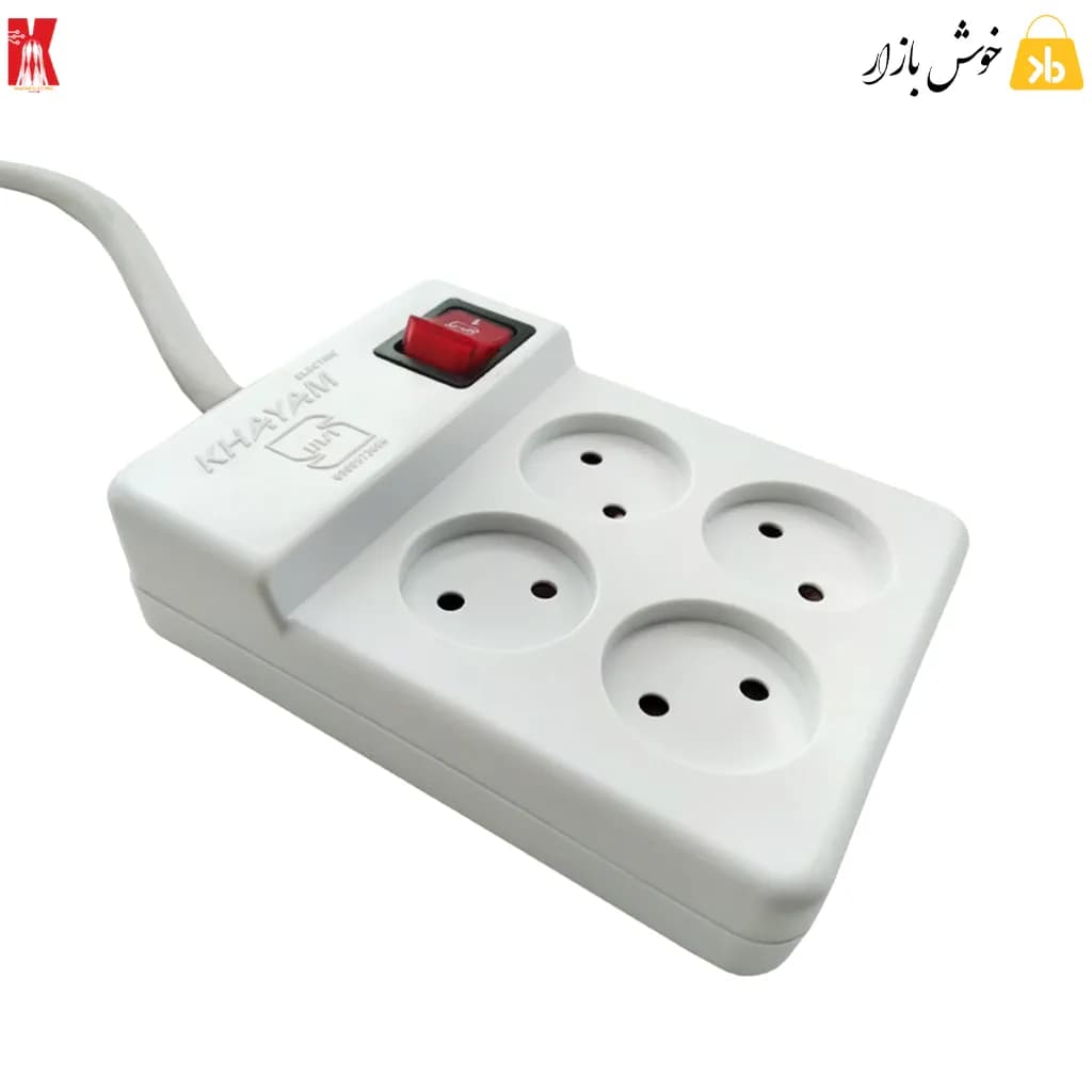 چهار راهی برق کلید دار خیام الکتریک با سیم 1.8 متری مغزی پلی آمید — تصویر ۱۱