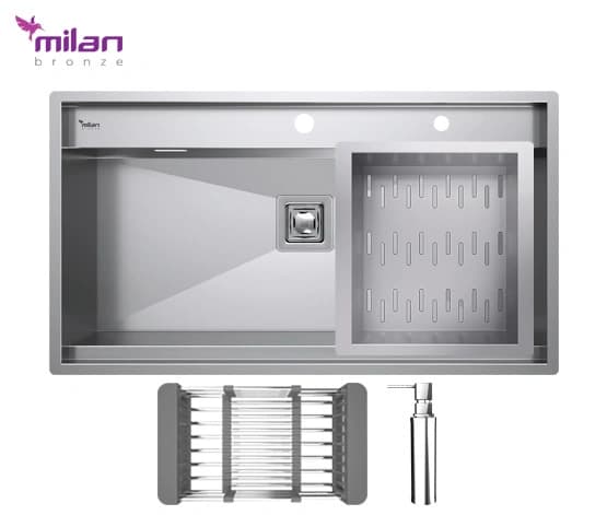 سینک ظرفشویی توکار استیل میلان مدل 4090 s02 — تصویر ۲