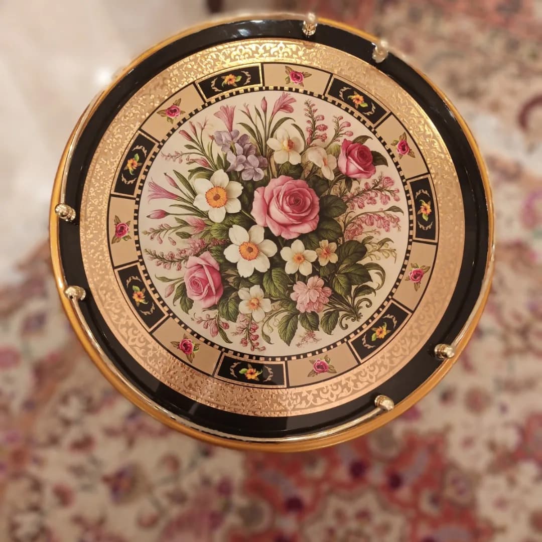 میز کنار سالنی دو طبقه طرح گل – ارتفاع ۱۰۰ سانتی‌متر — تصویر ۵
