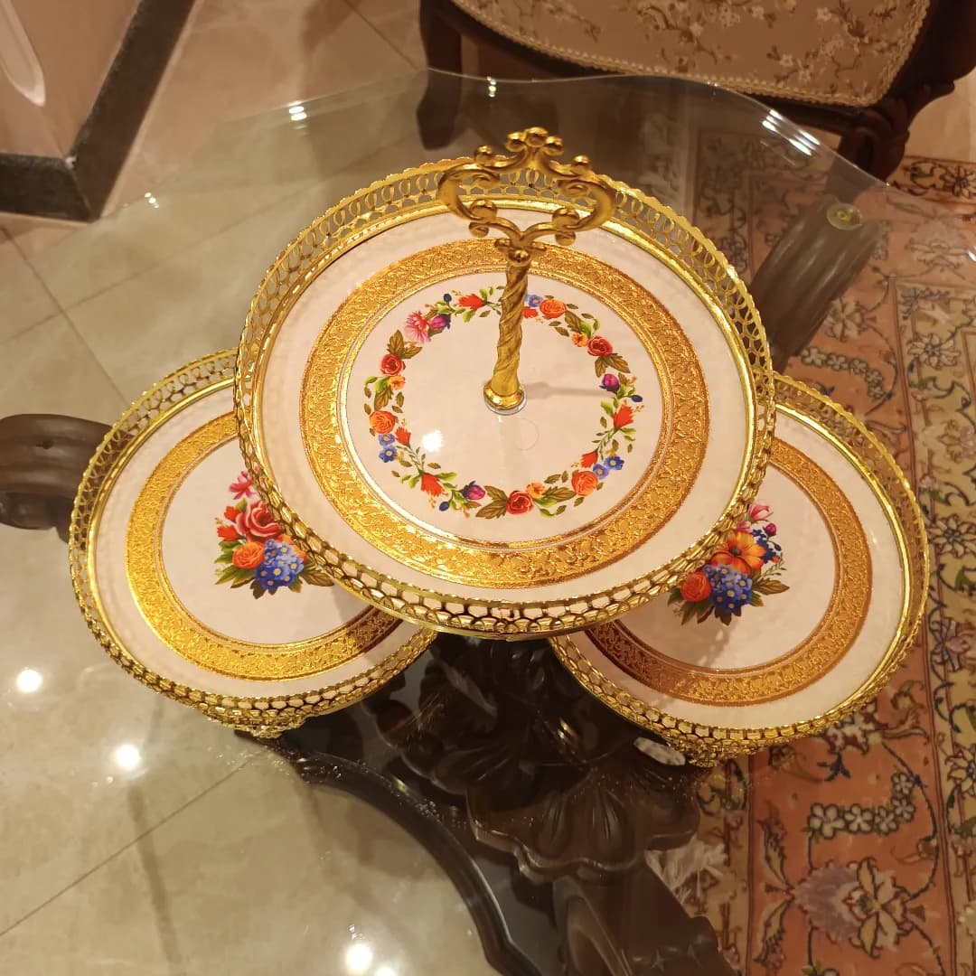 شیرینی خوری سه قلو ورق طلا — تصویر ۱۰