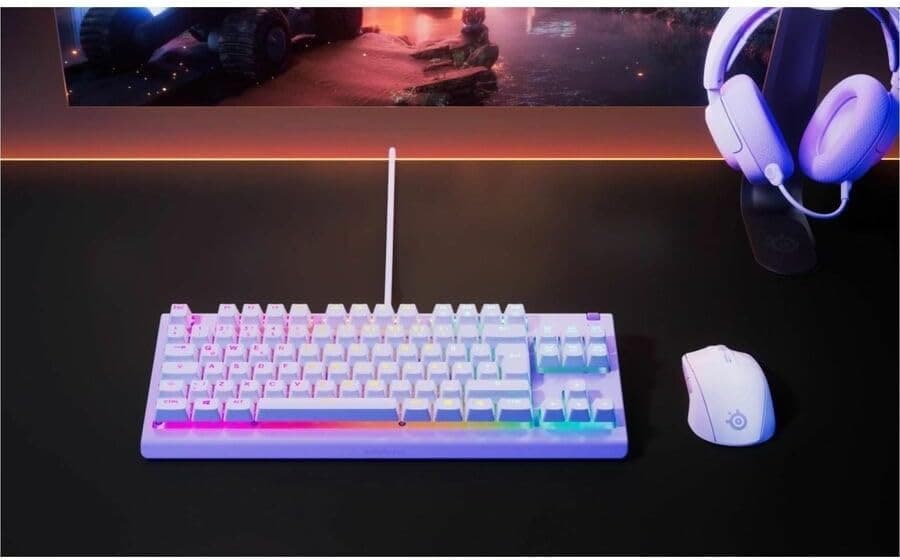 کیبورد SteelSeries Apex 3 TKL Lavender — تصویر ۲