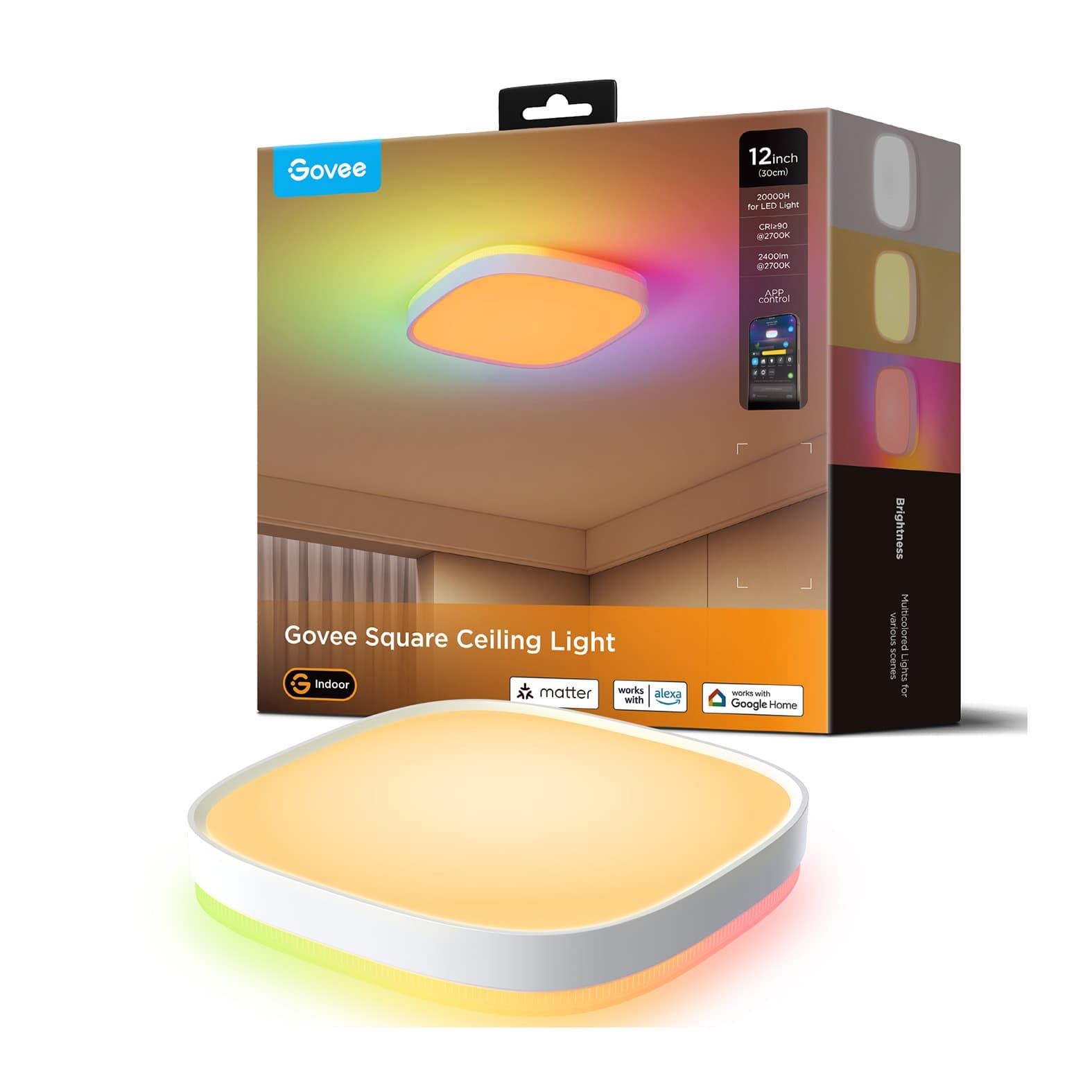 چراغ سقفی هوشمند 30 سانتی Govee Smart Square Ceiling Light H80A4 — تصویر ۸
