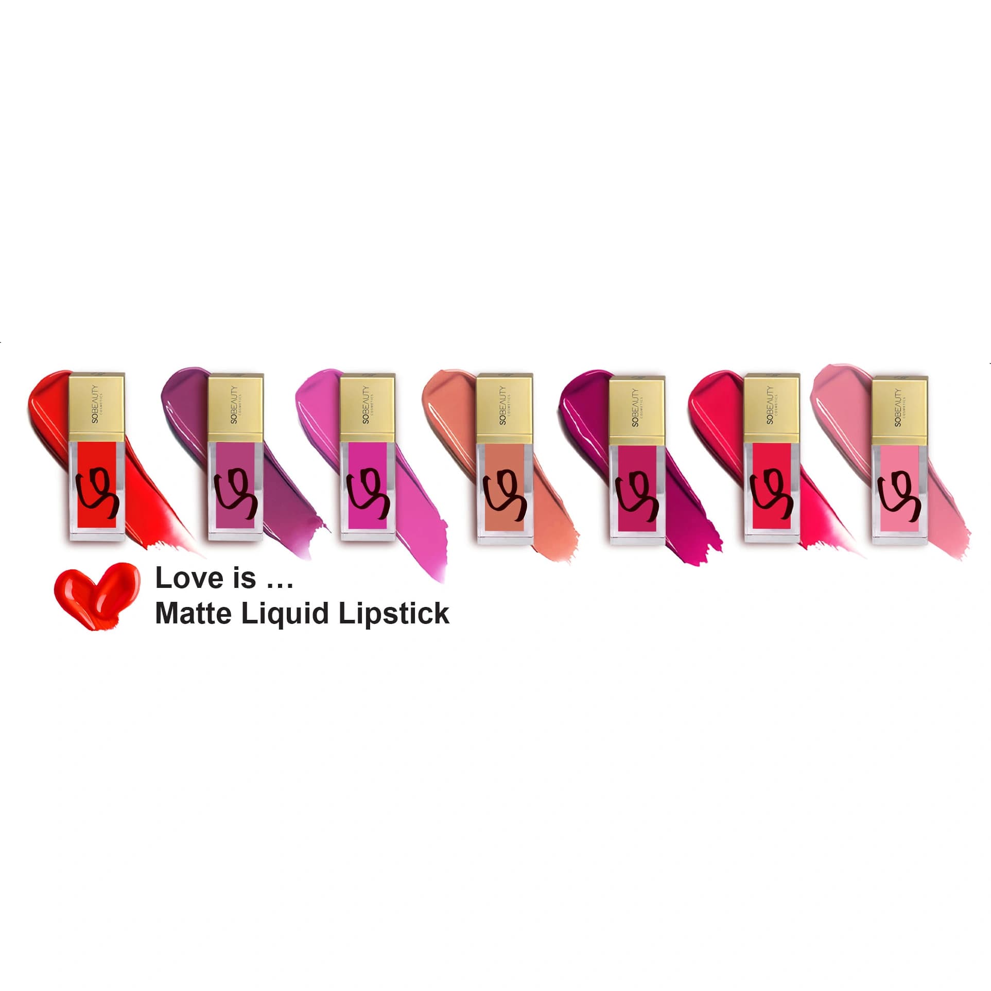 رژلب مایع مات بادوام سوبیوتی مدل Love is … – Matte Liquid Lipstick — تصویر ۲