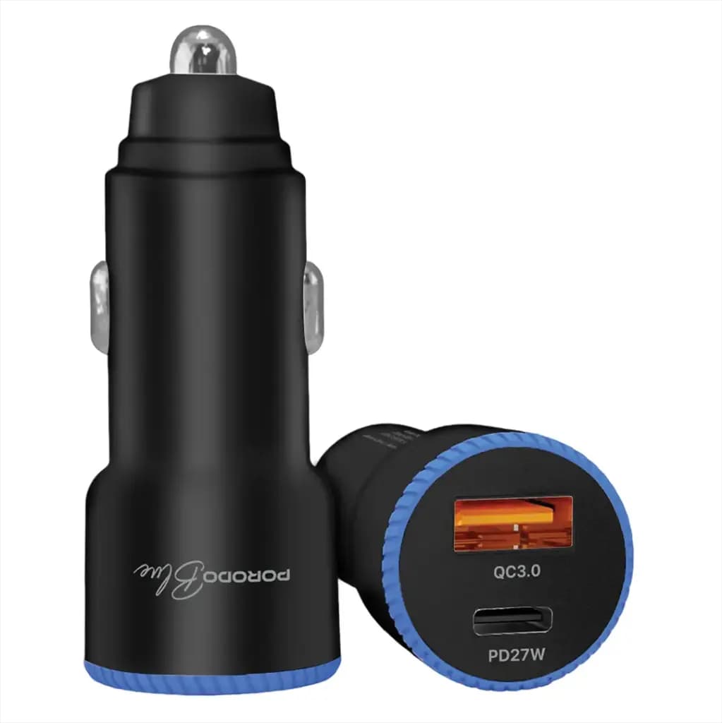 شارژر فندکی ۴۵ وات پرودو بلک مدل Dual USB Car Charger with C-C Cable — تصویر ۵