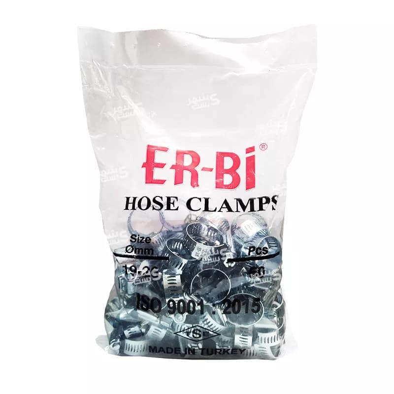 بست شلنگ فلزی بخاری نیسان سایز 19/26 میلیمتر برند اربی (ER-BI) — تصویر ۵