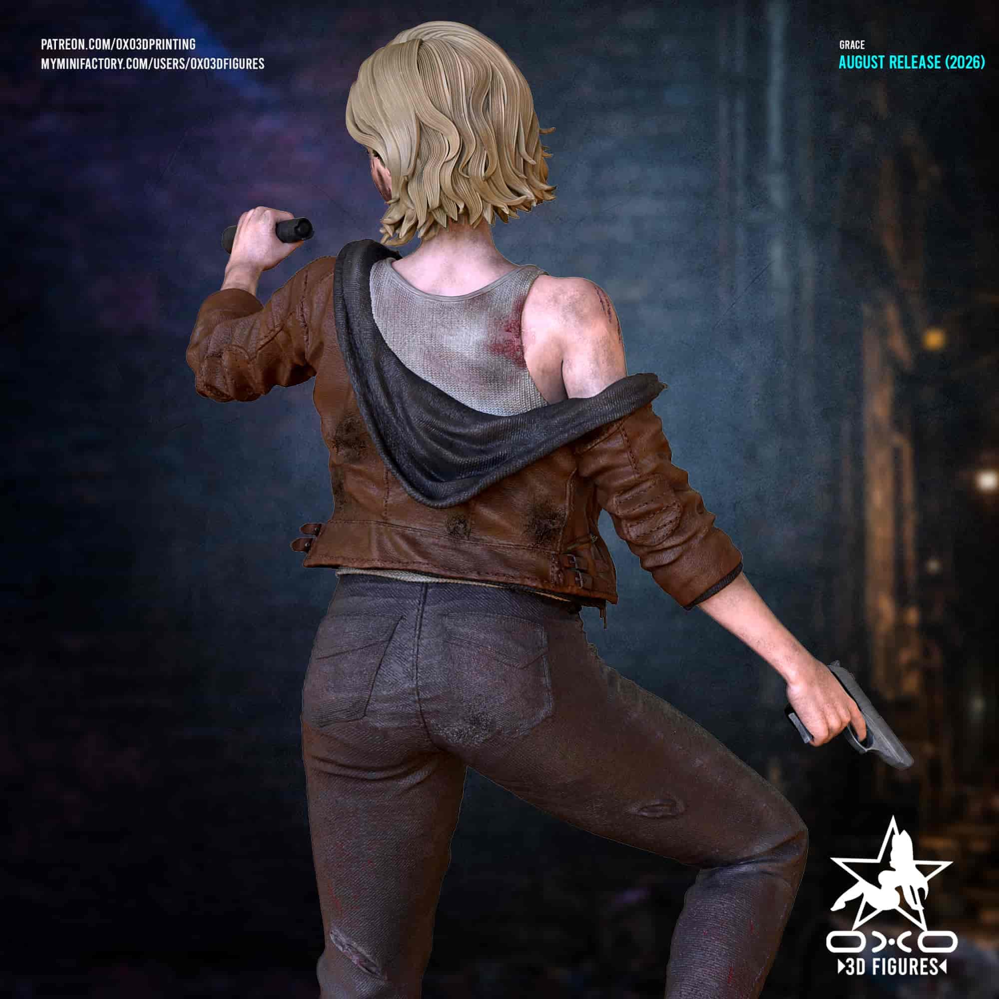 🧟‍♀️ فیگور دیوراما گریس اشکرافت راکون سیتی (Grace Ashcroft – Resident Evil) ارتفاع ۴۰ سانتی‌متر | جنس PLA+ — تصویر ۸