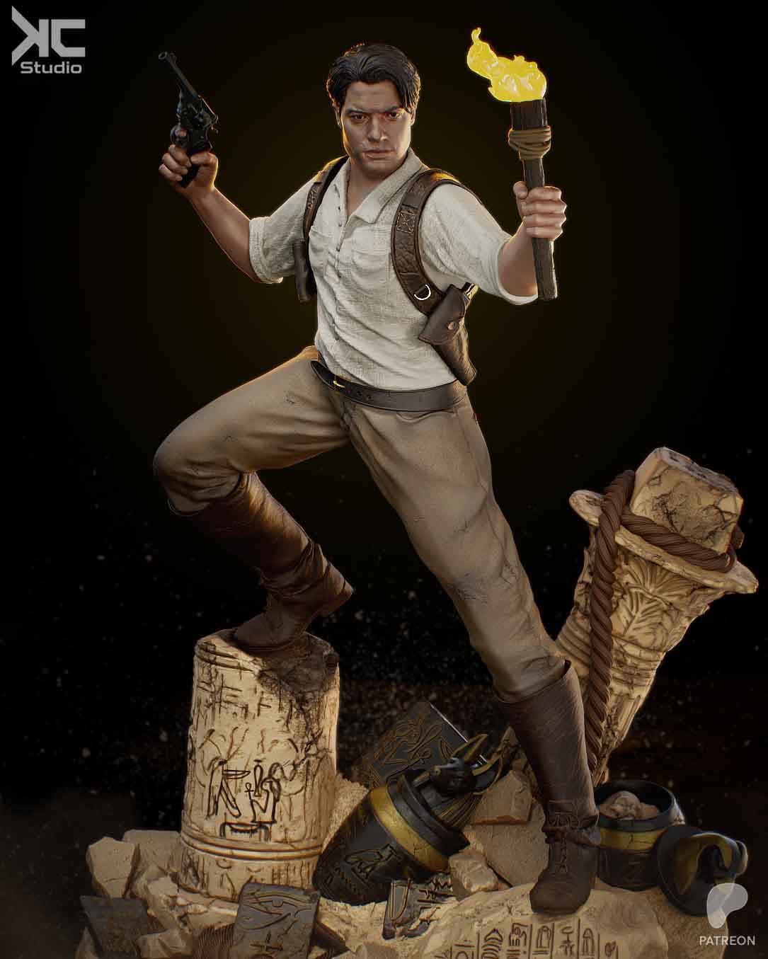 🏛️ فیگور کلکسیونی ریک اوکانل The Mummy مومیایی ارتفاع ۴۰ سانتی‌متر | جنس PLA+ — تصویر ۸