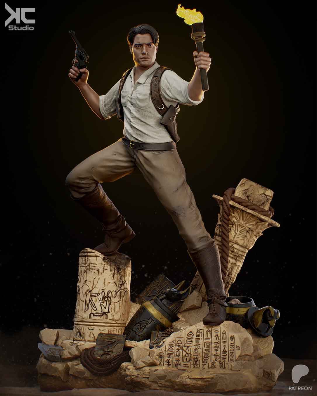 🏛️ فیگور کلکسیونی ریک اوکانل The Mummy مومیایی ارتفاع ۴۰ سانتی‌متر | جنس PLA+ — تصویر ۵