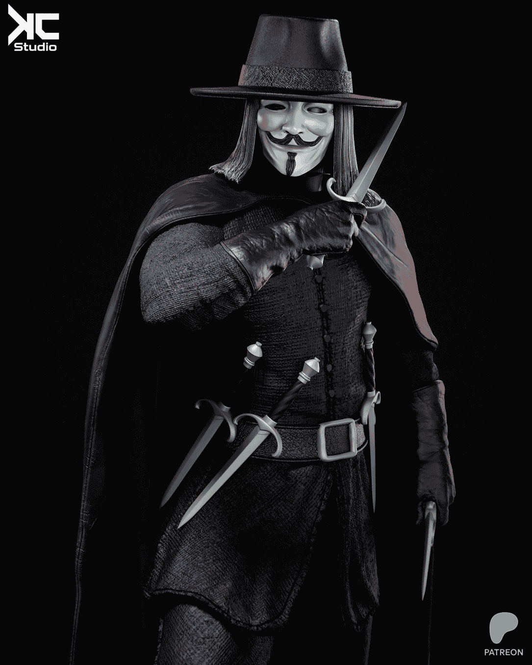 فیگور وی 40 V for Vendetta – سانتیمتر | جنس PLA+ — تصویر ۵