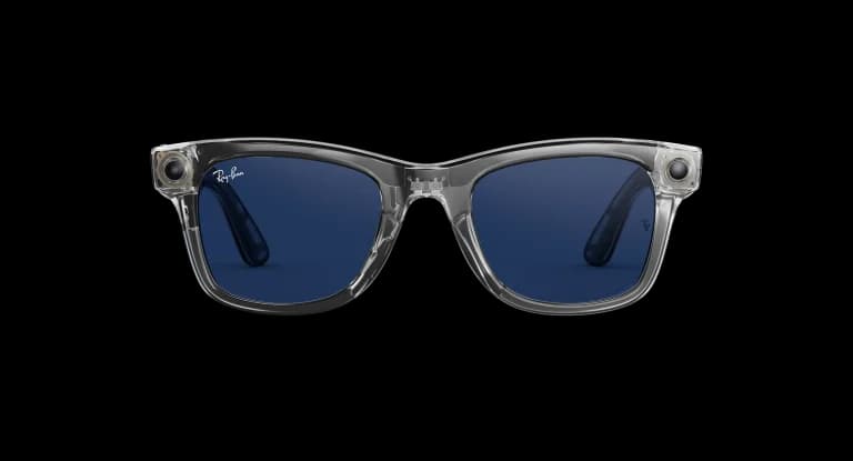 عینک هوشمند RAY-BAN | META GEN 2 WAYFARER Shiny Transparent Grey–Clear/Sapphire Transitions S53 — تصویر ۳