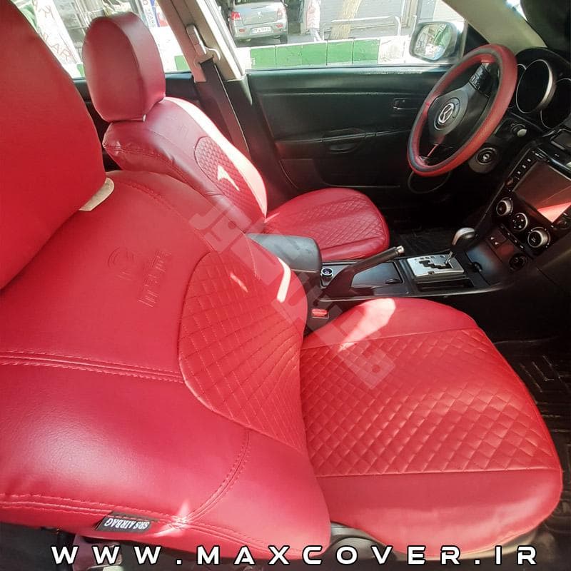 روکش صندلی مزدا 3 Mazda چرم زرشکی — تصویر ۴