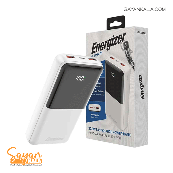پاور بانک انرجایزر مدل POWER Bank ENERGIZER UE20069PQ 20000 mAh — تصویر ۲