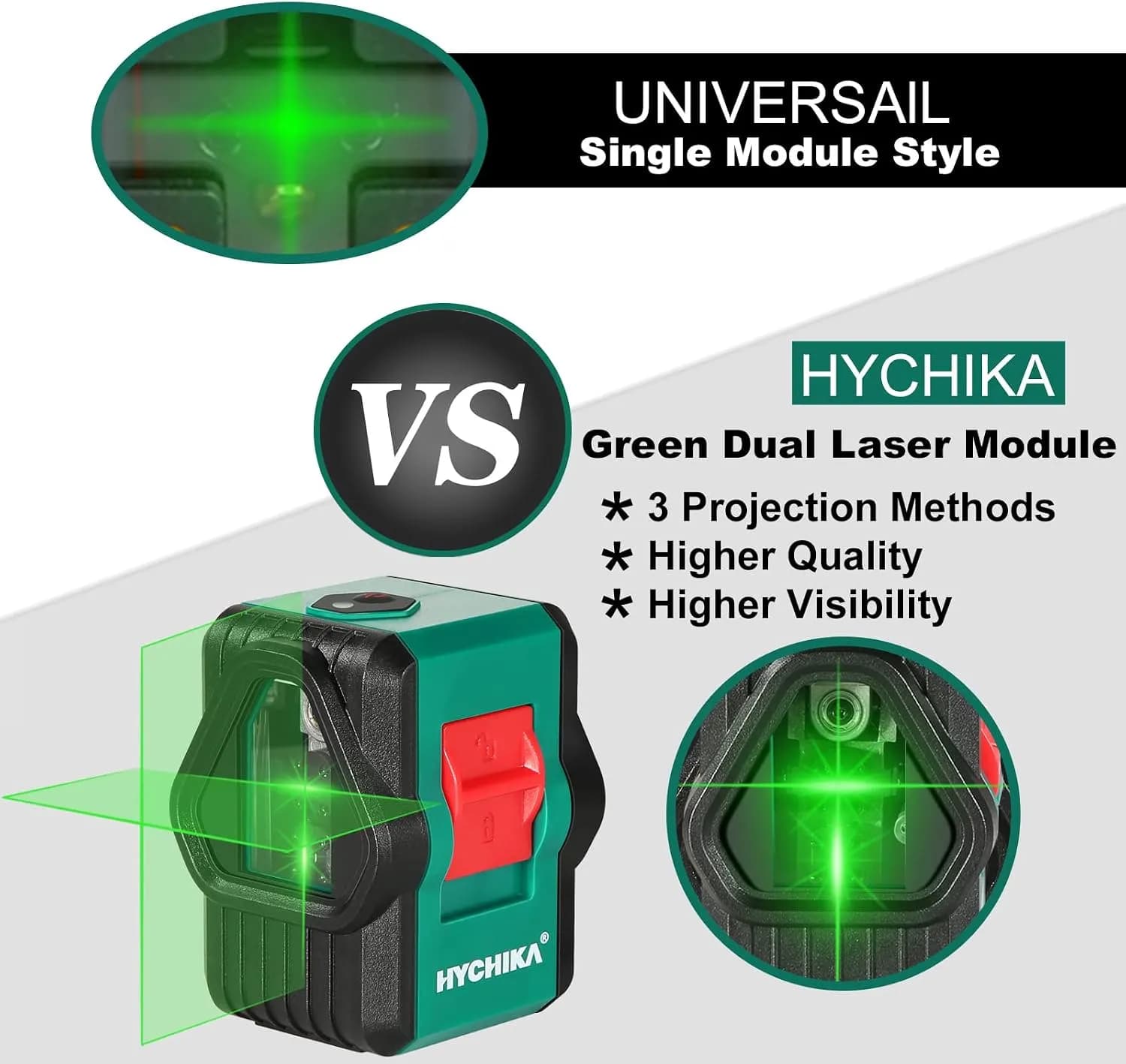 تراز لیزری دو خط سبز برند HYCHIKA مدل LL2G30C — تصویر ۶