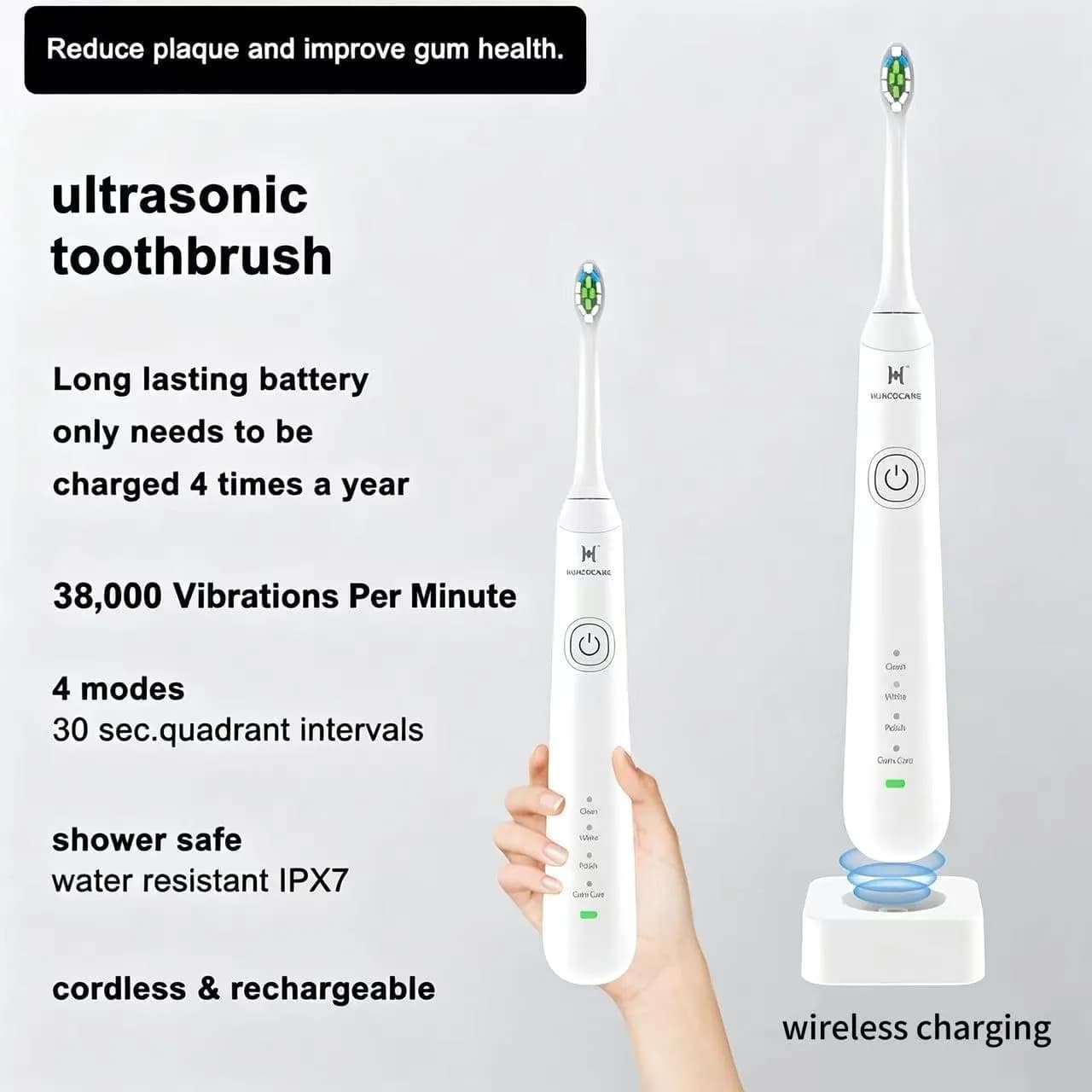 کیت کامل بهداشت دهان و دندان شامل واترجت و مسواک برقی، برند HUACOCARE مدل H100 — تصویر ۳