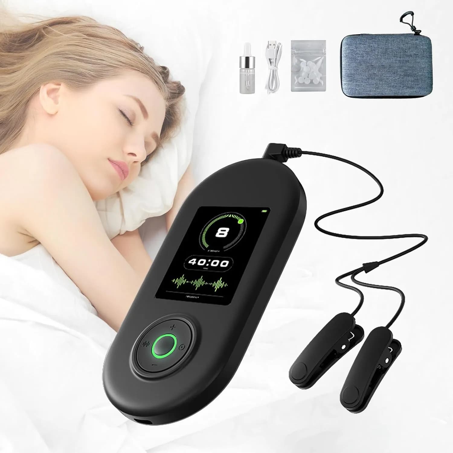 دستگاه تحریک عصب واگ با گیره گوش (دستگاه درمان بی خوابی) برند Hocomay مدل HE-M008
