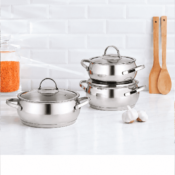 سرویس قابلمه استیل 6 پارچه نهیر مدل Silver Luxury — تصویر ۵
