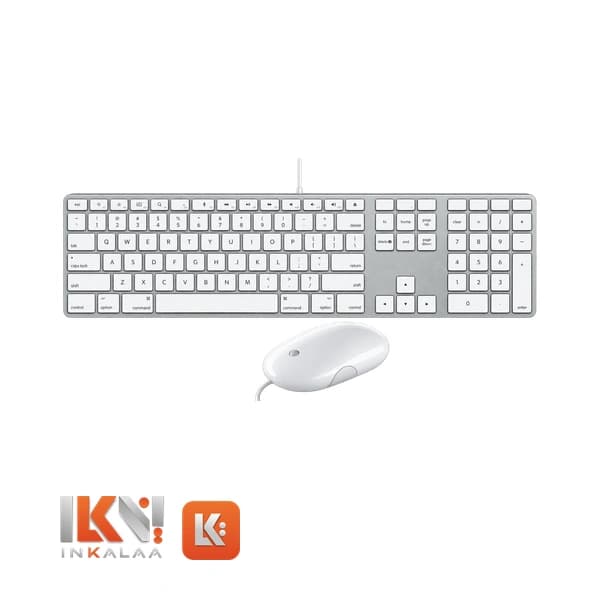 ست کیبورد و موس سیمی اپل مدل Apple Wired Keyboard Slim + Mouse