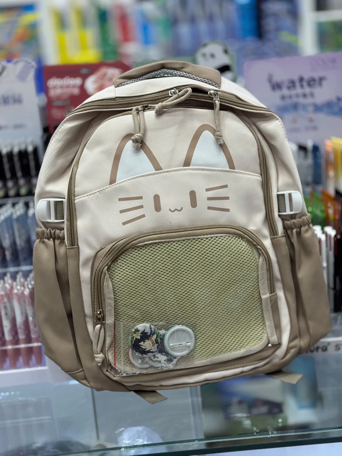 کوله پشتی پارچه ای جلو شفاف طرح گربه 3505 — تصویر ۱۱