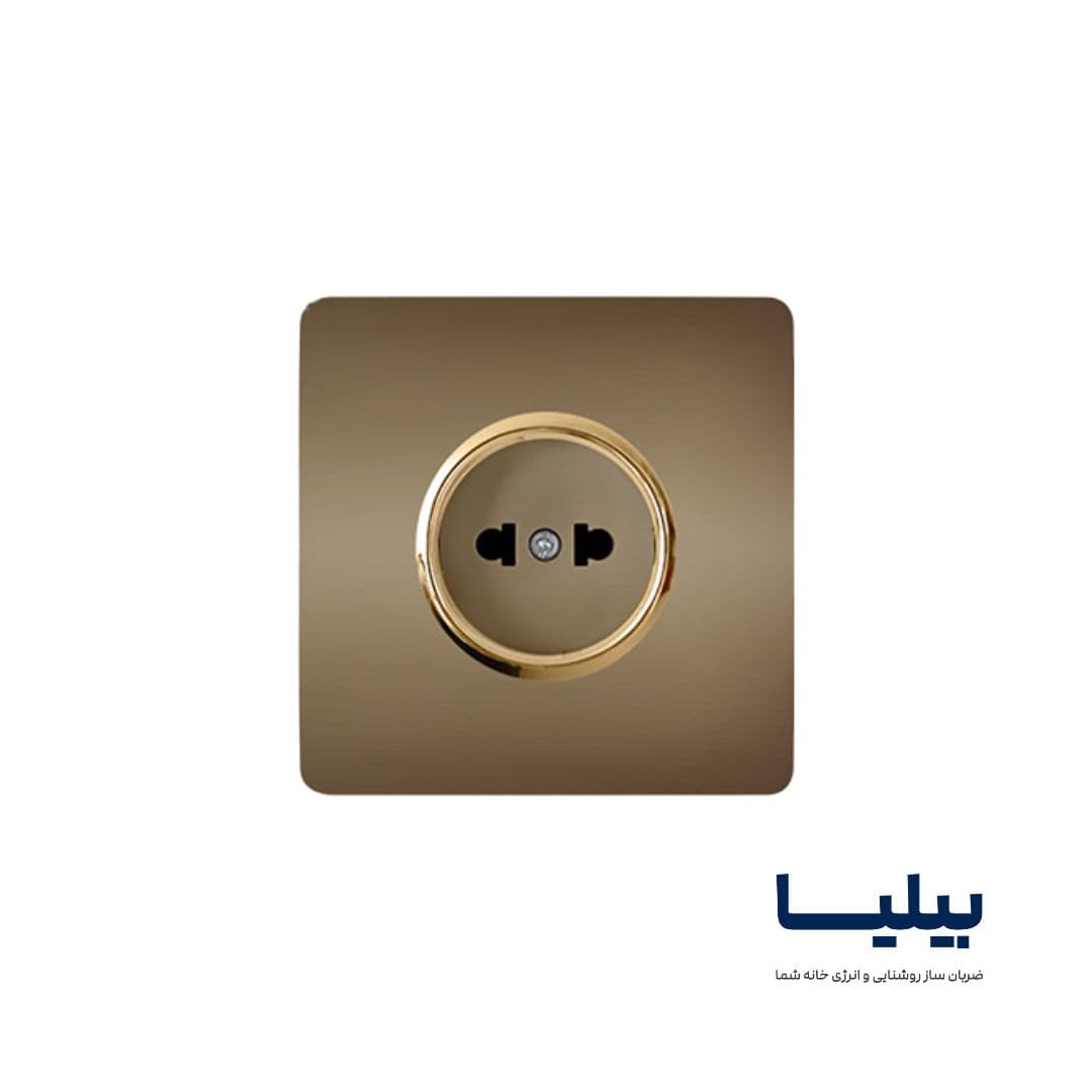 پریز برق ساده مدل کریستال بژ برند آسیا الکتریک