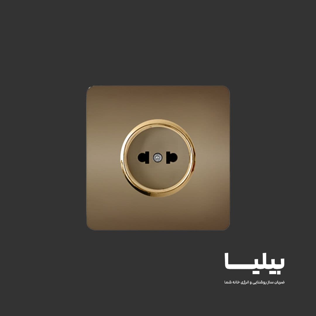 پریز برق ساده مدل کریستال بژ برند آسیا الکتریک — تصویر ۲