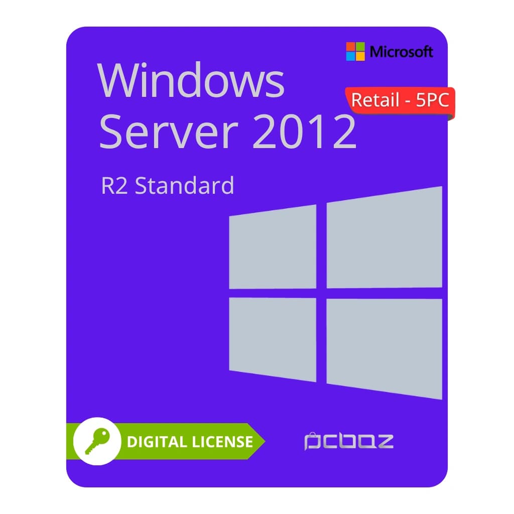 لایسنس ویندوز سرور 2012 R2 استاندارد (Retail-5PC)
