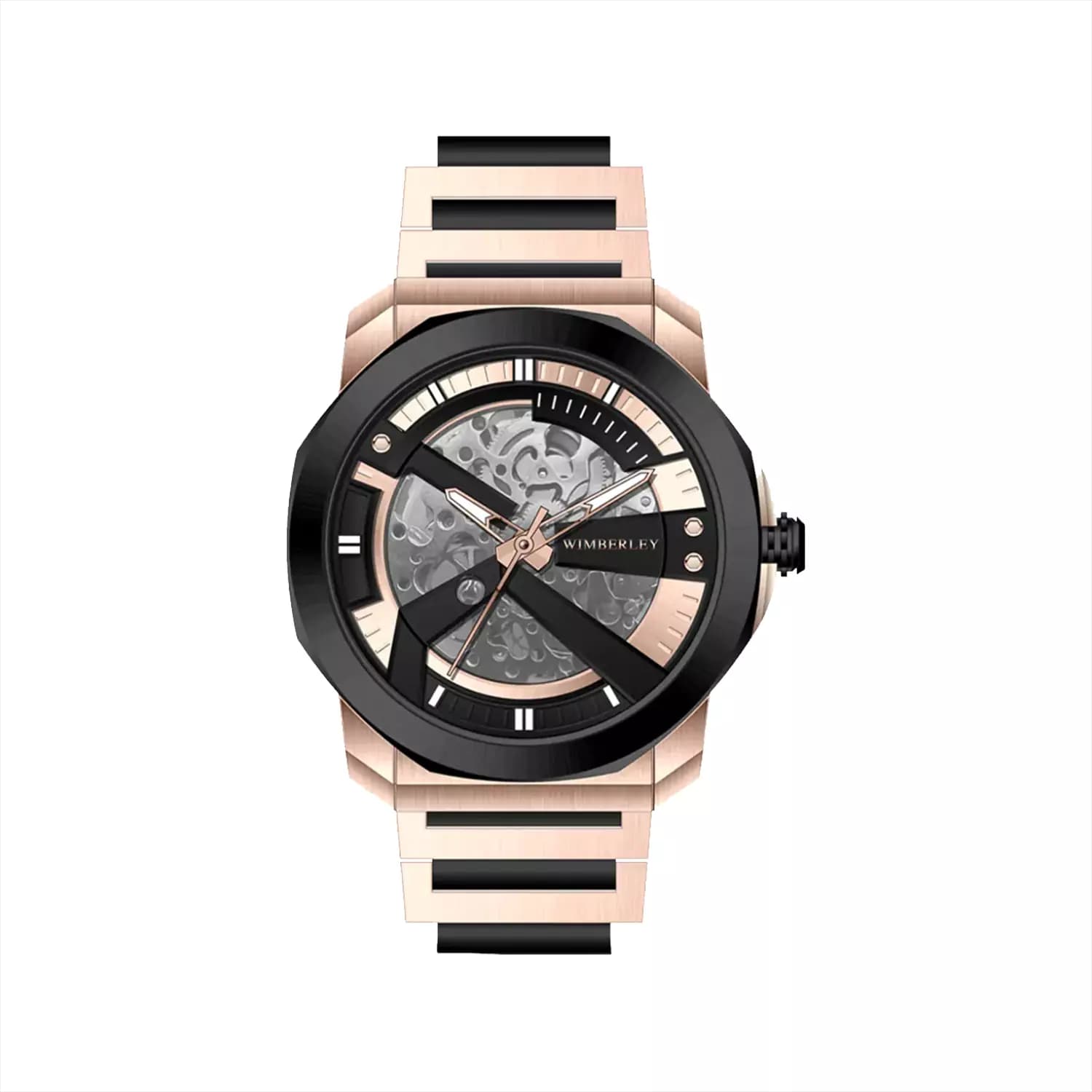 ساعت مچی ویمبرلی مردانه فلزی مشکی رزگلد اتوماتیک WB-AS441G-A1