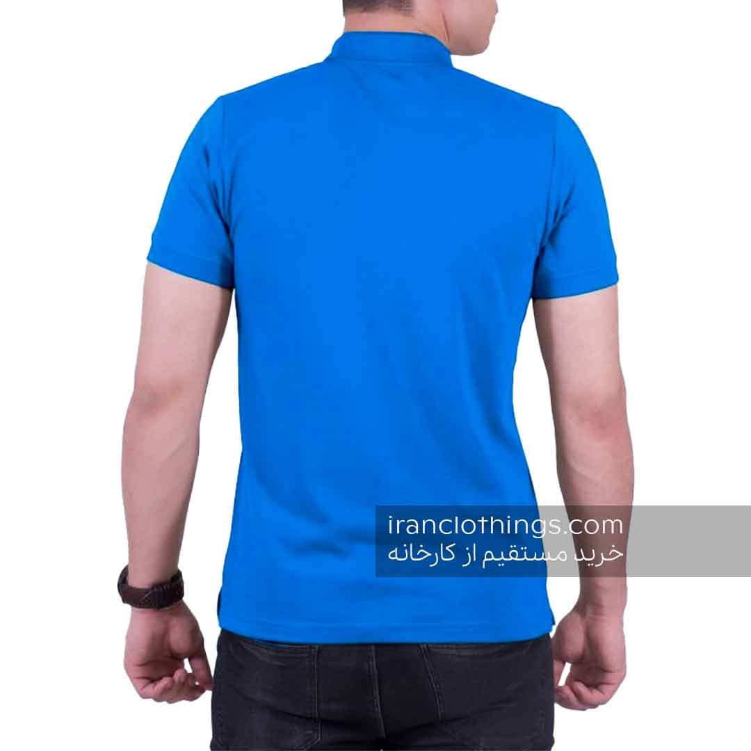 پولوشرت ساده مردانه آبی ایتالیایی — تصویر ۲