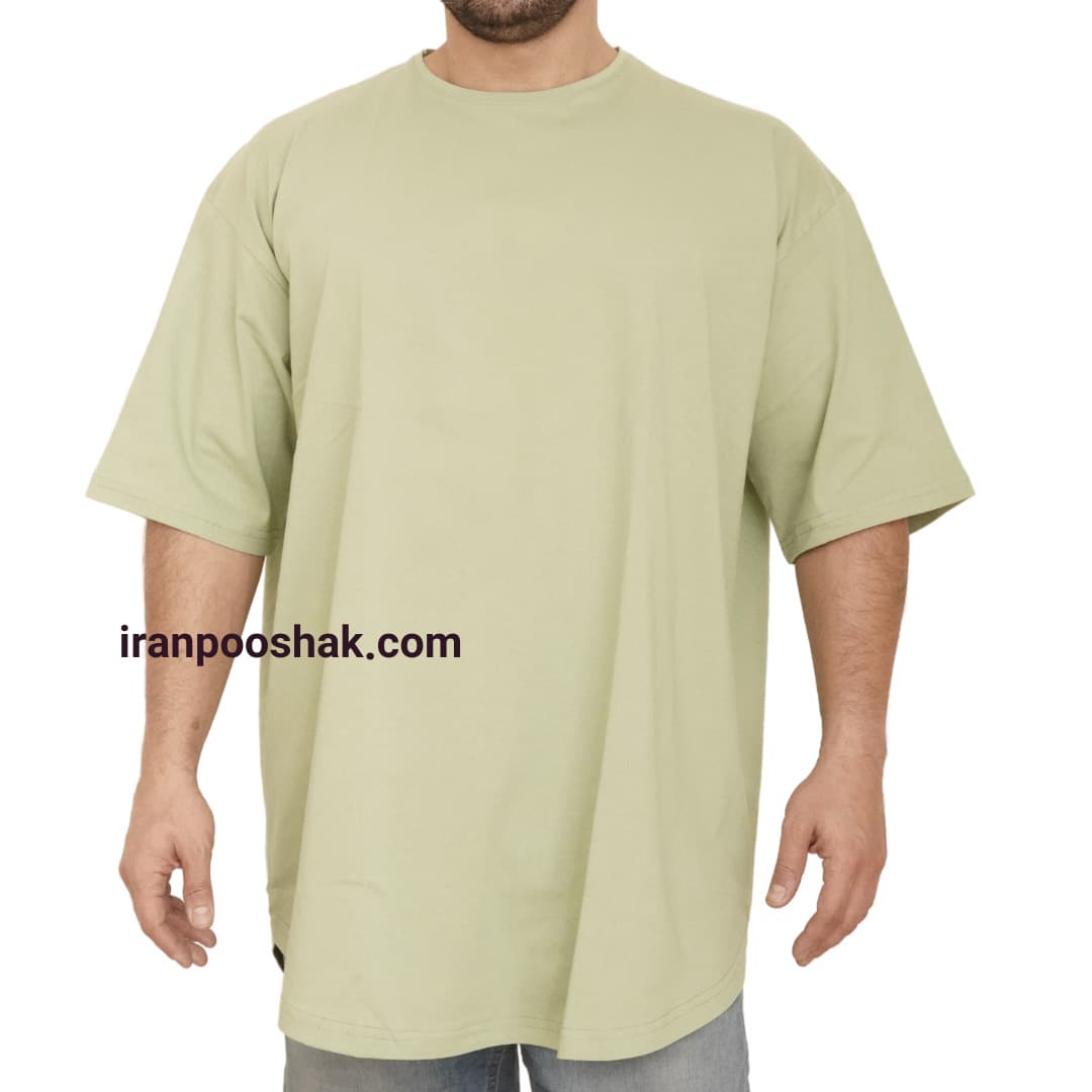 تیشرت اورسایز سبز پاستلی oversize — تصویر ۷