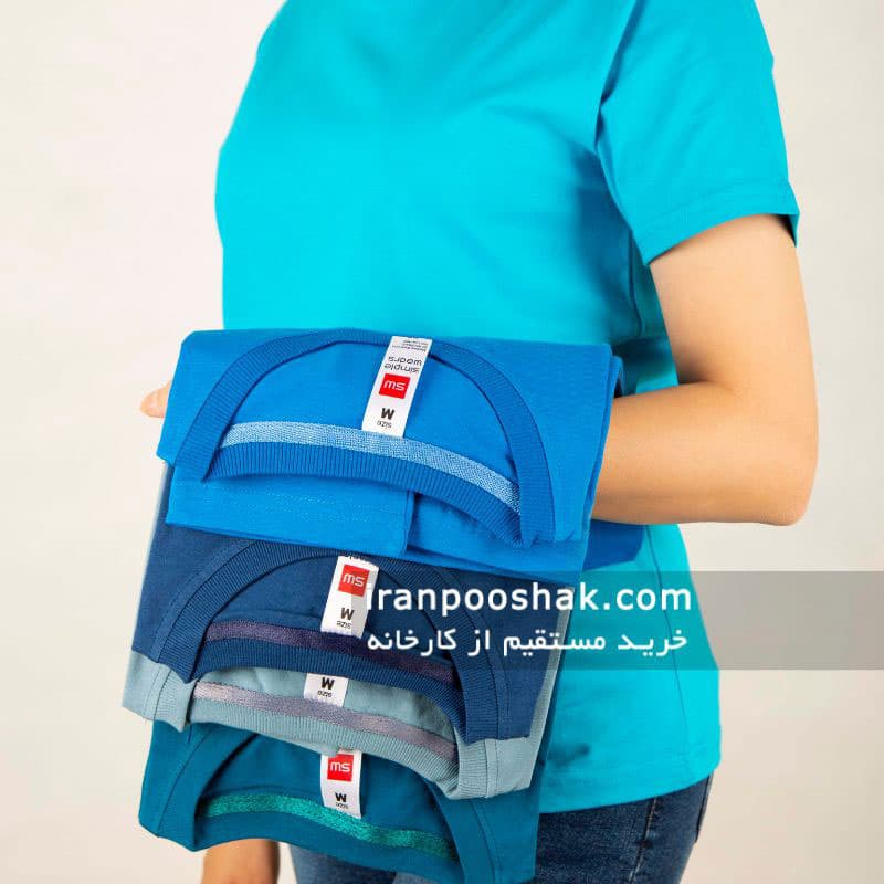 تیشرت ساده دخترانه آبی فیروزه ای — تصویر ۷