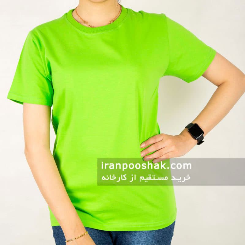تیشرت ساده دخترانه سبز برزیلی — تصویر ۵