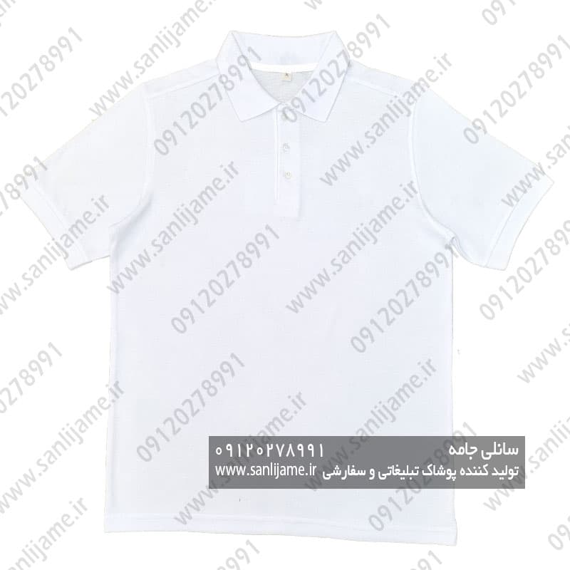 پولوشرت ساده مردانه سفید — تصویر ۹