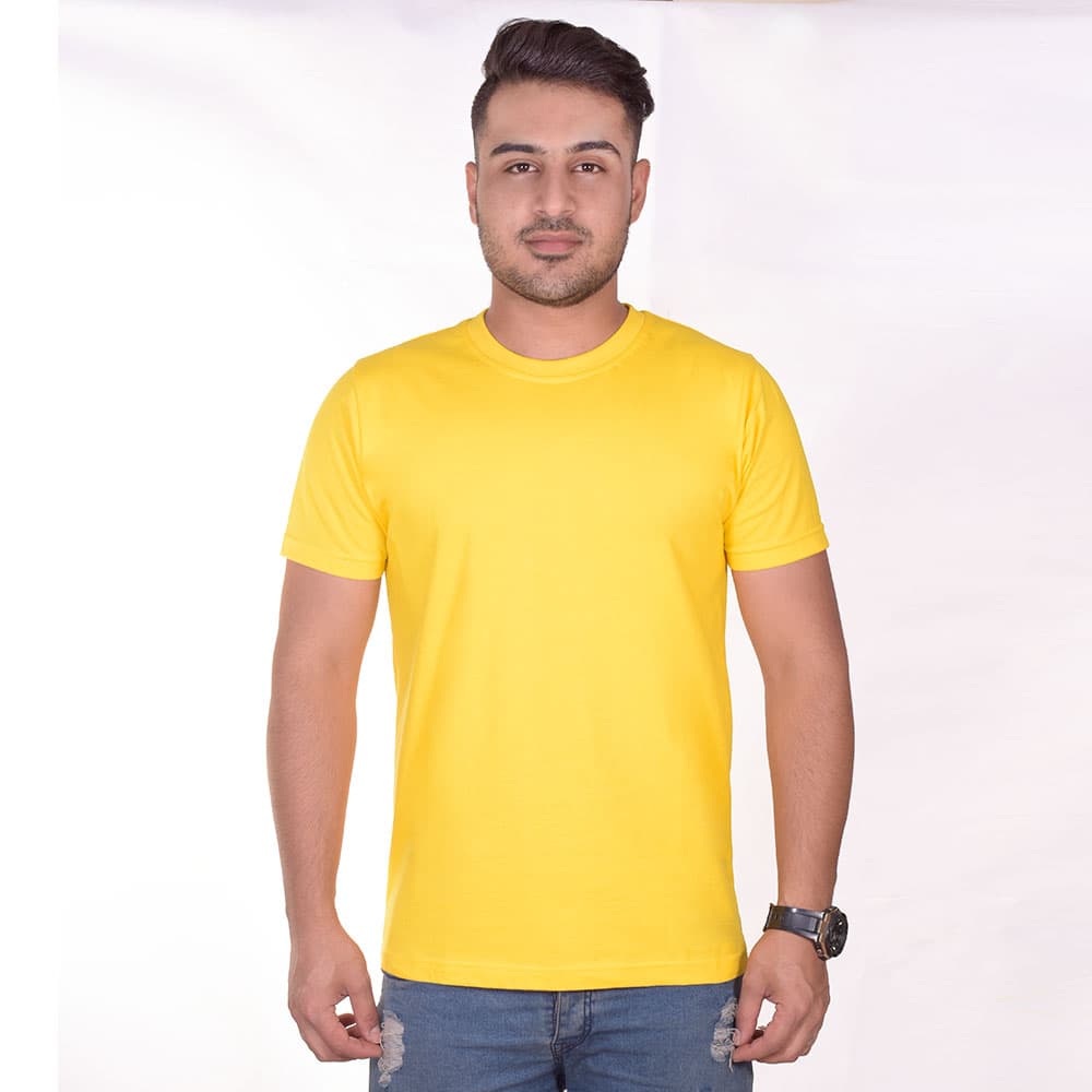 تیشرت ساده مردانه زرد — تصویر ۷