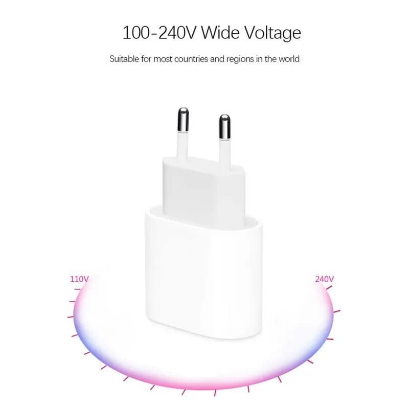 شارژر دیواری ۲۰ وات اپل مدل A2347 دو پین – اصل با ضمانت اصالت (USB-C) — تصویر ۶