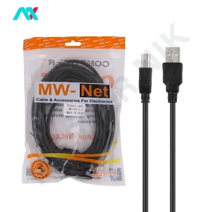 کابل پرینتر USB2.0 ام دبلیو نت به طول 5 متر — تصویر ۲